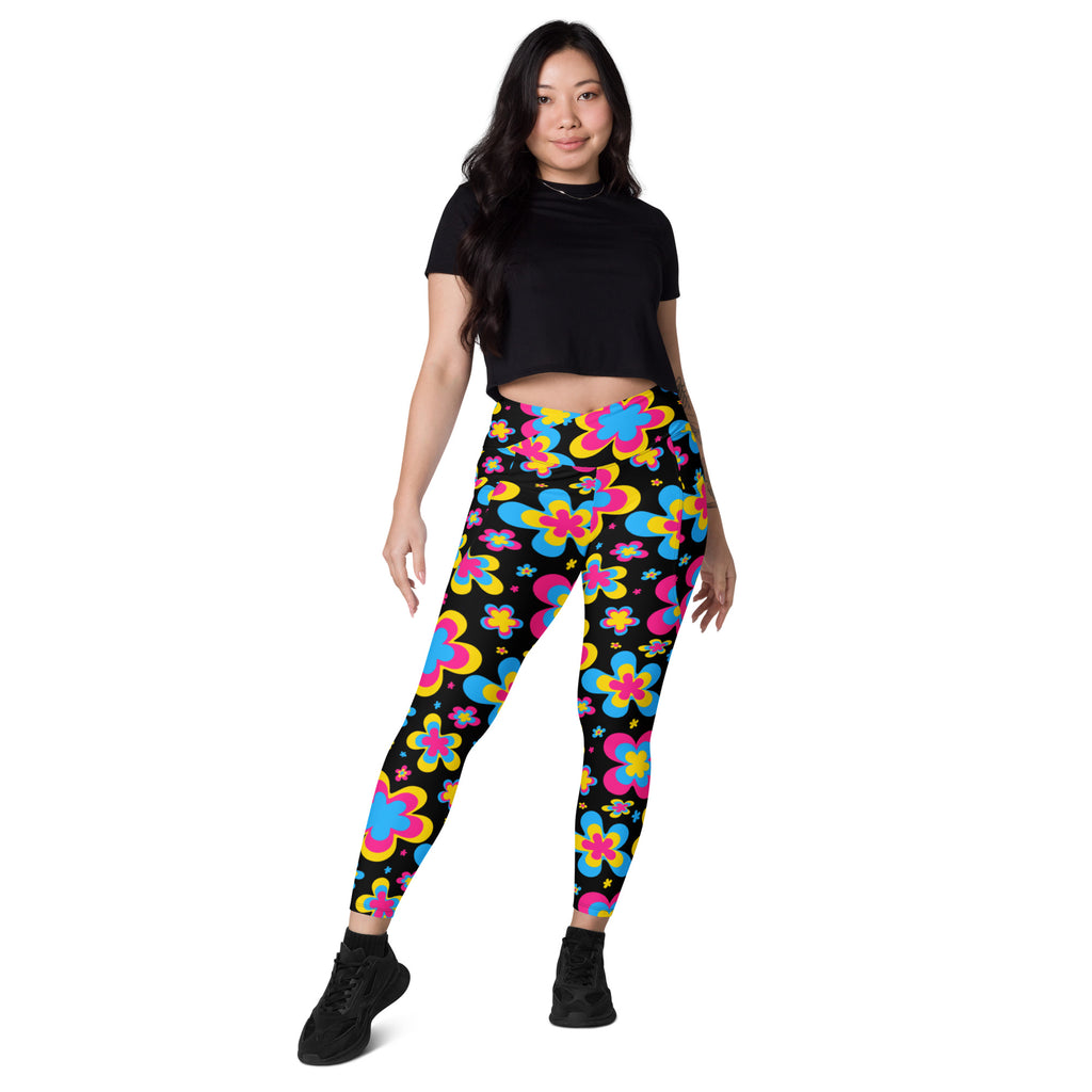 Groovy Pan Crossover Leggings with Pockets