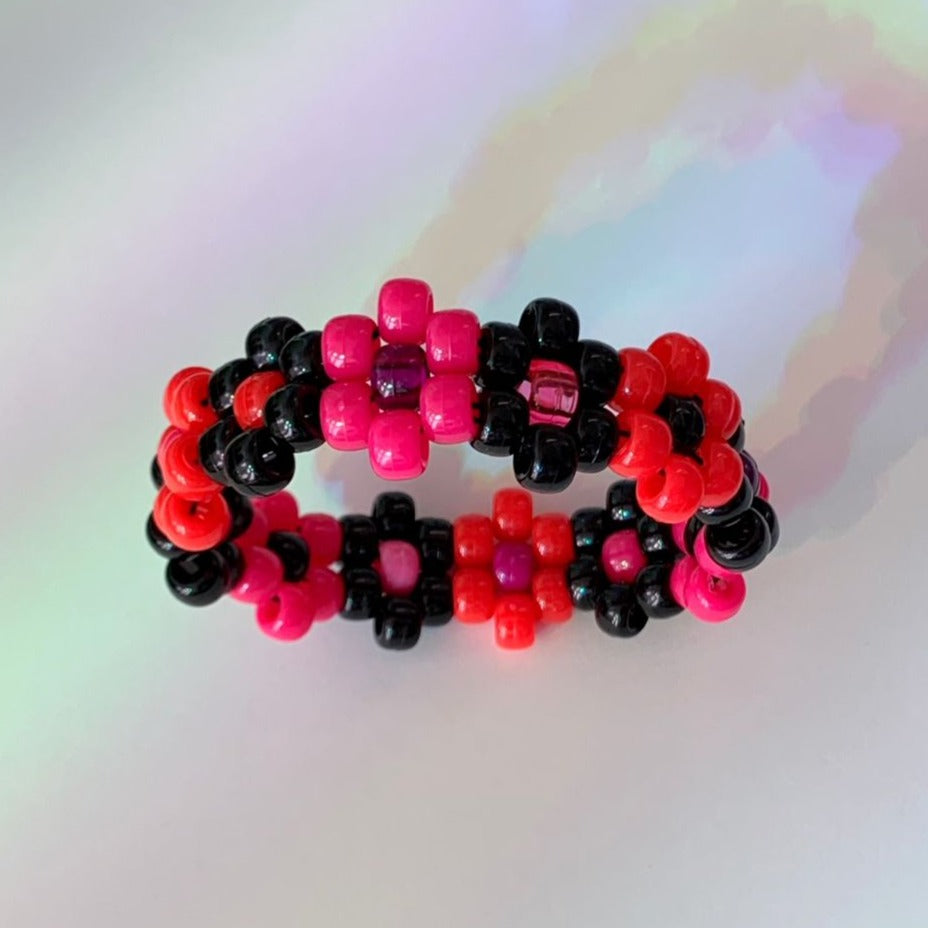 night-rose-flower-kandi-bracelet-sexy-jewelry-rave-babe-attire-pink-candy-apple-red-black-purple